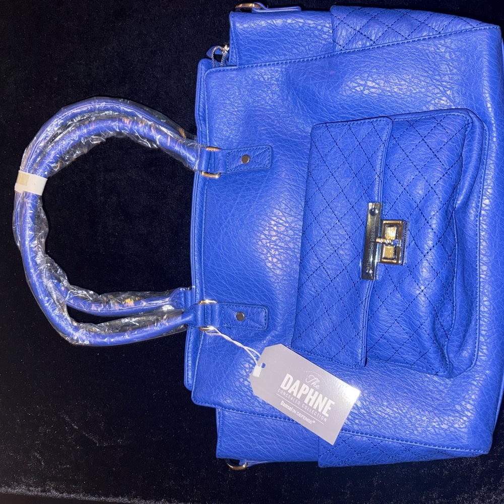 Blue quilted women’s bag